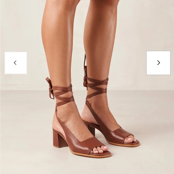 SOLD ALOHAS Block Heel Leather Sandals - Lille Dark Tan - Women’s Size EU39/US8 - Picture 9 of 13